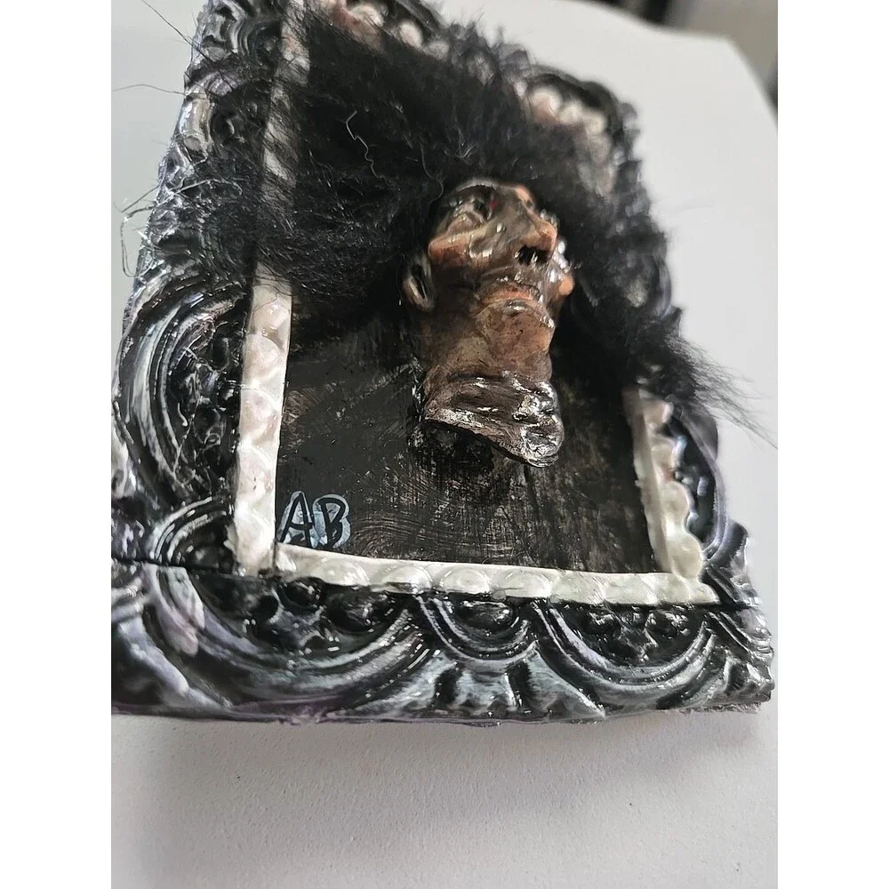 OOAK 2 Sided Creepy Oddity Depression Devil Man Wall hanging / Ornament